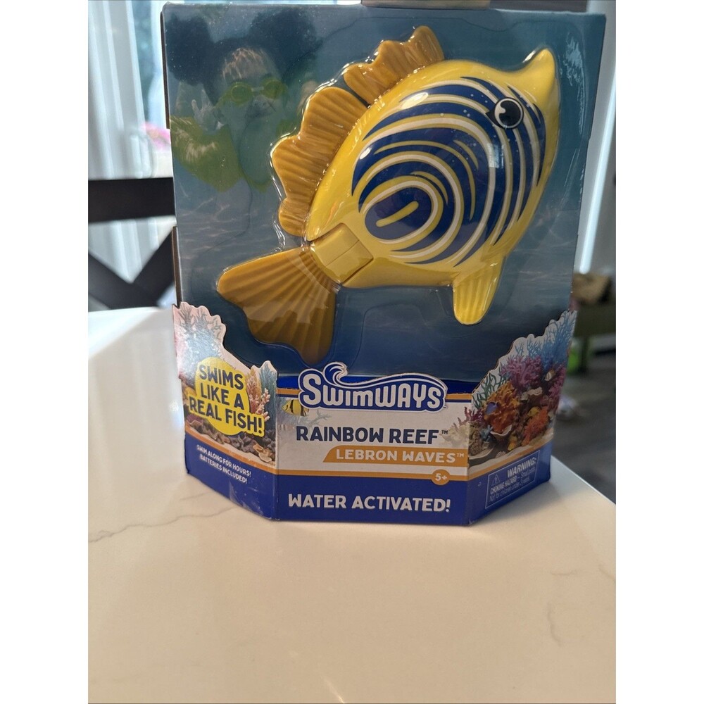 New Swimways Rainbow Reef Fish, Lebron Waves:  Water Toy Yellow Blue Fish